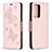 Handytasche Stand Schutzhülle Flip Leder Hülle Schmetterling B01F für Samsung Galaxy Note 20 Ultra 5G Rosegold