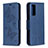 Handytasche Stand Schutzhülle Flip Leder Hülle Schmetterling B01F für Samsung Galaxy S20 FE 5G Blau