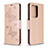 Handytasche Stand Schutzhülle Flip Leder Hülle Schmetterling B01F für Samsung Galaxy S20 Plus 5G Rosegold