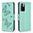 Handytasche Stand Schutzhülle Flip Leder Hülle Schmetterling B01F für Xiaomi Mi 11i 5G (2022) Grün