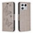 Handytasche Stand Schutzhülle Flip Leder Hülle Schmetterling B01F für Xiaomi Mi 13 5G Grau