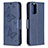 Handytasche Stand Schutzhülle Flip Leder Hülle Schmetterling B01F für Xiaomi Poco M5S Blau