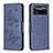 Handytasche Stand Schutzhülle Flip Leder Hülle Schmetterling B01F für Xiaomi Poco X4 Pro 5G Blau