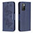 Handytasche Stand Schutzhülle Flip Leder Hülle Schmetterling B01F für Xiaomi Redmi Note 11 4G (2021) Blau