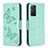Handytasche Stand Schutzhülle Flip Leder Hülle Schmetterling B01F für Xiaomi Redmi Note 11 Pro 5G Grün
