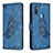 Handytasche Stand Schutzhülle Flip Leder Hülle Schmetterling B02F für Samsung Galaxy M11 Blau