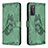 Handytasche Stand Schutzhülle Flip Leder Hülle Schmetterling B02F für Samsung Galaxy S20 FE 5G Grün