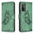 Handytasche Stand Schutzhülle Flip Leder Hülle Schmetterling B02F für Xiaomi Mi 10T 5G Grün