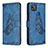 Handytasche Stand Schutzhülle Flip Leder Hülle Schmetterling B02F für Xiaomi POCO C31 Blau