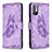 Handytasche Stand Schutzhülle Flip Leder Hülle Schmetterling B02F für Xiaomi Redmi Note 10 5G Helles Lila