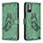 Handytasche Stand Schutzhülle Flip Leder Hülle Schmetterling B02F für Xiaomi Redmi Note 10T 5G Grün
