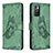 Handytasche Stand Schutzhülle Flip Leder Hülle Schmetterling B02F für Xiaomi Redmi Note 11 4G (2021) Grün