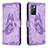 Handytasche Stand Schutzhülle Flip Leder Hülle Schmetterling B02F für Xiaomi Redmi Note 11 4G (2021) Helles Lila