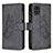 Handytasche Stand Schutzhülle Flip Leder Hülle Schmetterling B03F für Samsung Galaxy A71 4G A715 Schwarz