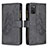 Handytasche Stand Schutzhülle Flip Leder Hülle Schmetterling B03F für Samsung Galaxy F02S SM-E025F Schwarz