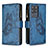 Handytasche Stand Schutzhülle Flip Leder Hülle Schmetterling B03F für Samsung Galaxy S20 Ultra Blau