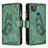 Handytasche Stand Schutzhülle Flip Leder Hülle Schmetterling B03F für Xiaomi POCO C31 Grün