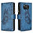 Handytasche Stand Schutzhülle Flip Leder Hülle Schmetterling B03F für Xiaomi Poco X3 Pro Blau