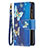 Handytasche Stand Schutzhülle Flip Leder Hülle Schmetterling für Apple iPhone 14 Pro Blau