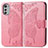 Handytasche Stand Schutzhülle Flip Leder Hülle Schmetterling für Motorola Moto E32 Pink