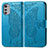 Handytasche Stand Schutzhülle Flip Leder Hülle Schmetterling für Motorola Moto E32s Blau