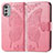 Handytasche Stand Schutzhülle Flip Leder Hülle Schmetterling für Motorola Moto E32s Pink