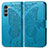 Handytasche Stand Schutzhülle Flip Leder Hülle Schmetterling für Motorola Moto G200 5G Blau