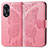 Handytasche Stand Schutzhülle Flip Leder Hülle Schmetterling für Oppo A18 Pink