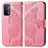 Handytasche Stand Schutzhülle Flip Leder Hülle Schmetterling für Oppo A54 5G Pink