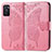 Handytasche Stand Schutzhülle Flip Leder Hülle Schmetterling für Oppo A55S 5G Pink