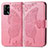 Handytasche Stand Schutzhülle Flip Leder Hülle Schmetterling für Oppo A74 4G Pink