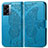 Handytasche Stand Schutzhülle Flip Leder Hülle Schmetterling für Oppo K10 5G India Blau