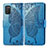 Handytasche Stand Schutzhülle Flip Leder Hülle Schmetterling für Samsung Galaxy A02s Blau