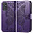 Handytasche Stand Schutzhülle Flip Leder Hülle Schmetterling für Samsung Galaxy A15 4G Violett