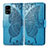 Handytasche Stand Schutzhülle Flip Leder Hülle Schmetterling für Samsung Galaxy A71 4G A715 Blau