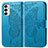 Handytasche Stand Schutzhülle Flip Leder Hülle Schmetterling für Samsung Galaxy M23 5G Blau