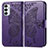 Handytasche Stand Schutzhülle Flip Leder Hülle Schmetterling für Samsung Galaxy M23 5G Violett