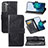 Handytasche Stand Schutzhülle Flip Leder Hülle Schmetterling für Samsung Galaxy S21 5G