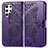 Handytasche Stand Schutzhülle Flip Leder Hülle Schmetterling für Samsung Galaxy S23 Ultra 5G Violett