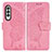 Handytasche Stand Schutzhülle Flip Leder Hülle Schmetterling für Samsung Galaxy Z Fold3 5G Pink