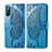 Handytasche Stand Schutzhülle Flip Leder Hülle Schmetterling für Sony Xperia L4 Blau