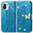 Handytasche Stand Schutzhülle Flip Leder Hülle Schmetterling für Xiaomi Mi 11 Lite 5G NE Blau