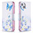 Handytasche Stand Schutzhülle Flip Leder Hülle Schmetterling L01 für Apple iPhone 13 Mini Blau