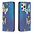 Handytasche Stand Schutzhülle Flip Leder Hülle Schmetterling L01 für Apple iPhone 14 Pro Blau