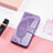 Handytasche Stand Schutzhülle Flip Leder Hülle Schmetterling L01 für Xiaomi Redmi 12C 4G Helles Lila