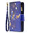 Handytasche Stand Schutzhülle Flip Leder Hülle Schmetterling L03 für Apple iPhone 14 Blau