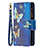 Handytasche Stand Schutzhülle Flip Leder Hülle Schmetterling L04 für Apple iPhone 13 Mini Blau