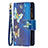 Handytasche Stand Schutzhülle Flip Leder Hülle Schmetterling L04 für Apple iPhone 15 Blau