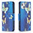Handytasche Stand Schutzhülle Flip Leder Hülle Schmetterling L07 für Apple iPhone 14 Blau