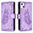 Handytasche Stand Schutzhülle Flip Leder Hülle Schmetterling L08 für Apple iPhone 13 Violett